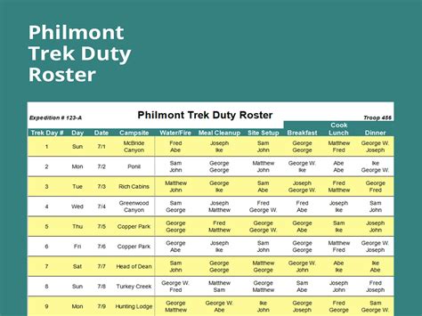 EXCEL of Duty Roster Excel Template.xls | WPS Free Templates