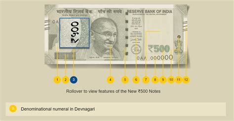 Republic India Coins, Proof Set, Currencies: Rs 500 Design Details