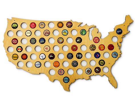 Beer Cap Map USA US Beer Bottle Cap Map Craft Beer Map Cap | Etsy