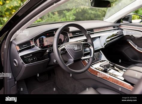 New 2018 Audi A8 50 TDI quattro interior dashboard Stock Photo - Alamy