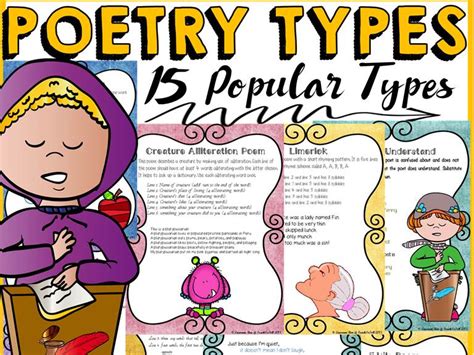 Poetry:TYPES OF POEMS | Teaching Resources