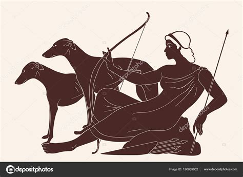 Greek goddess Artemis. — Stock Vector © migfoto #190639902