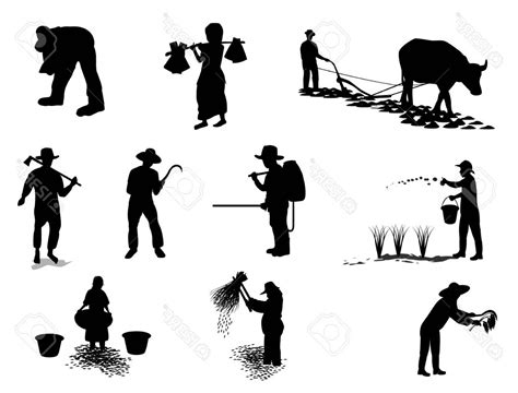 Farmer Silhouette Vector at Vectorified.com | Collection of Farmer Silhouette Vector free for ...