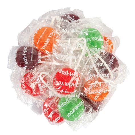 Saf-T-Pops string handle lollipops for kids of all ages. 4 flavors