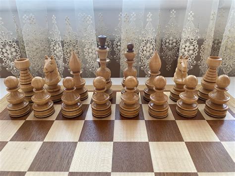 Wooden Chess Pieces, Chess Set Wood, Wooden Chess Set Handmade, Hand Carved Chess Pieces Maple ...