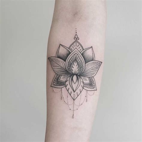 Dot-work Lotus tattoo by Zszywka Black - Tattoogrid.net