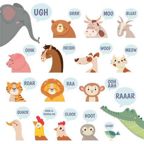 Animals sounds. Cute animal making sounds cat and dog, sheep and cow, By Tartila | TheHungryJPEG