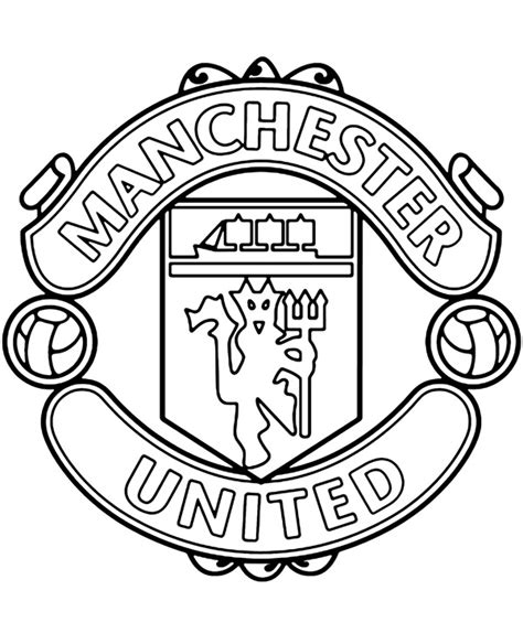 Manchester United original crest logo coloring page