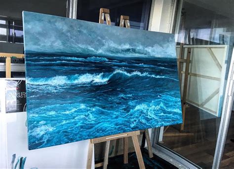 Paintings of Waves by Vanessa Mae Capture Motion of the Splashing Sea