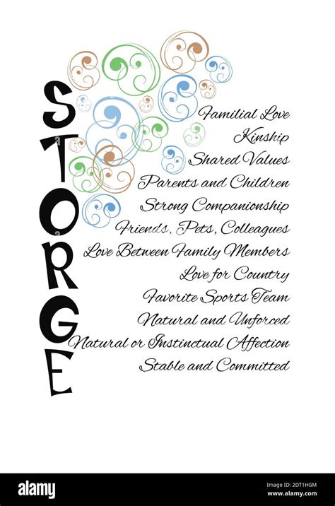 Typographic illustration of Storge--Greek for Familial Love. Greeks ...