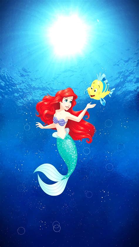 Download Ariel And Flounder From The Little Mermaid Wallpaper | Wallpapers.com