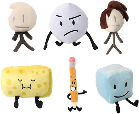 6Pcs BFDI Plushies, Ultrasoft Battle for Dream Island TV Series Character David, Dora, Snowball ...