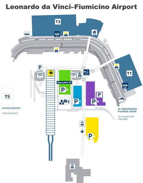 Fiumicino Airport Overview Map - Ontheworldmap.com