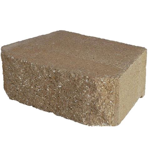 Pavestone 12 in. x 7 in. Retaining SD Tan Wall Block-81175 - The Home Depot