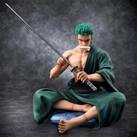 Buy Blue Aura One Piece Zoro Action Figure Height - 13CM Multicolor PVC Collectible (Zoro ...