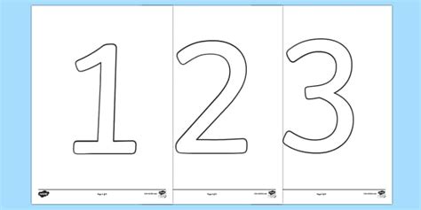 Number Outline (0-9) Colouring Pages (Teacher-Made) - Twinkl