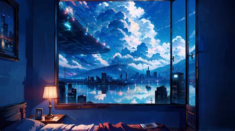 1920x1080 Resolution The City Landscape View HD Anime Art 1080P Laptop Full HD Wallpaper ...