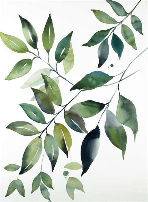 plant study no. 104 . original botanical green plant watercolor painting . in 2020 | Watercolor ...