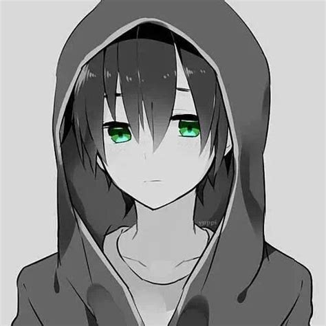 black and white green eyes hoodie | Anime boy, Cute anime boy, Anime hoodie