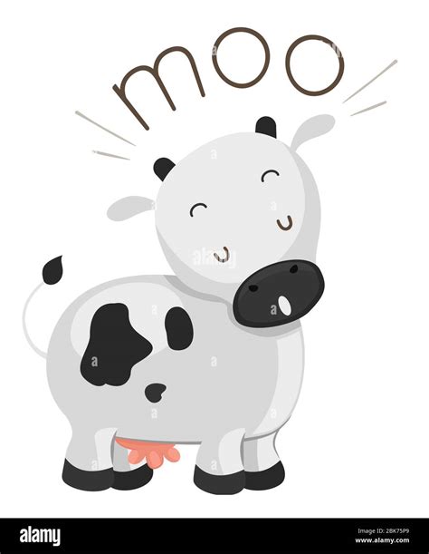 Illustration of a Cow Making a Moo Sound Stock Photo - Alamy