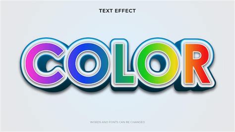 Free Vector | Editable colorful text effects