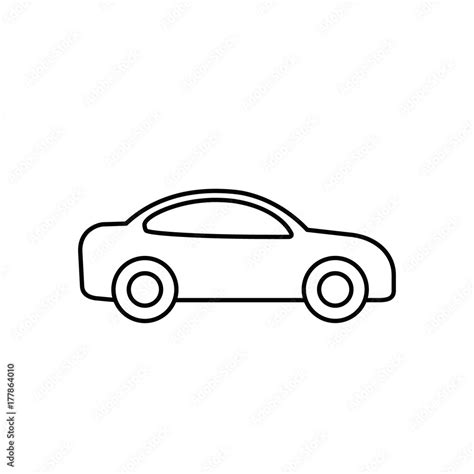 Car outline icon. Vector line transportation simple symbol Stock Vector | Adobe Stock