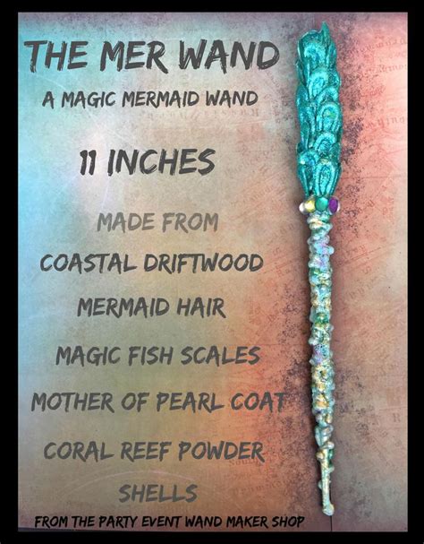 Magic Wizard Wand Perfect for Wizards and Witches Mermaid - Etsy ...