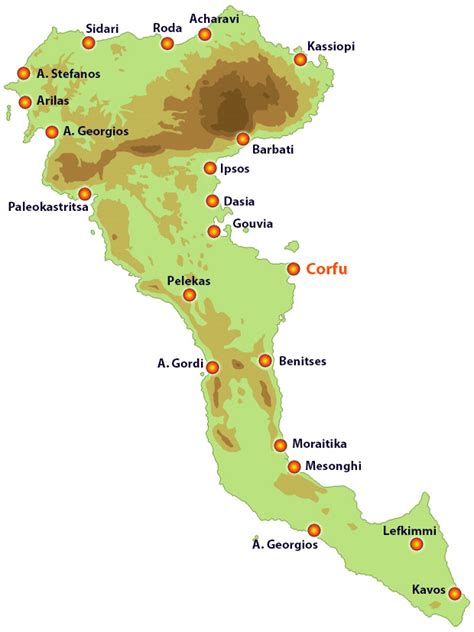 Località turistiche sull'isola di Corfu