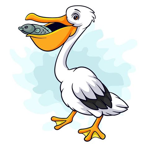 Cartoon funny pelican bird isolated on white background 16245826 Vector ...