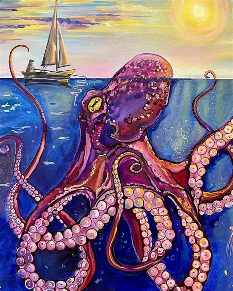 Giant Octopus Painting by Lauren Dane - Pixels