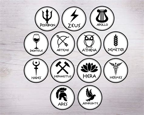 Greek Gods Symbols Stickers/percy Jackson Inspired - Etsy