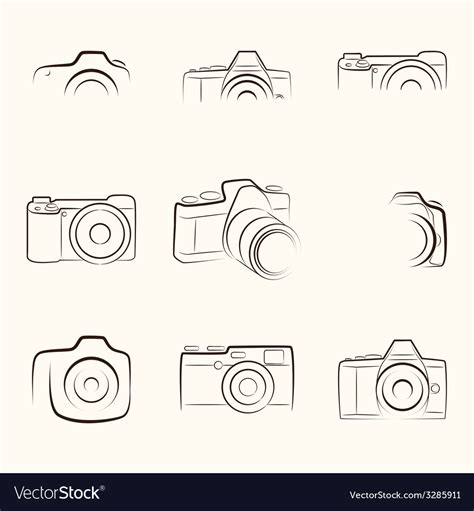 Camera outline Royalty Free Vector Image - VectorStock