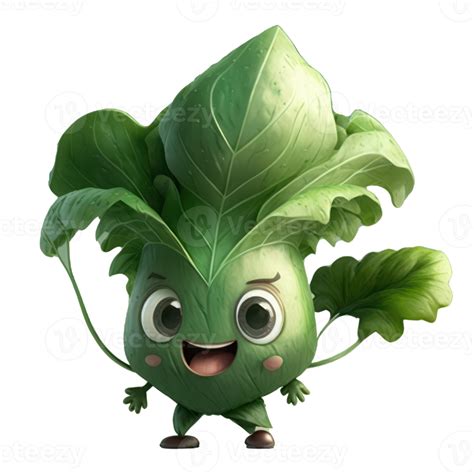 cute happy spinach character . AI Generated 22881242 PNG