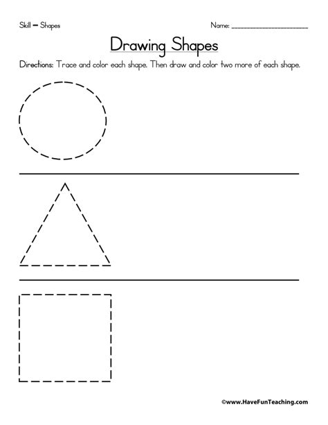 Drawing Circle, Triangle, Square Shapes Worksheet by Teach Simple