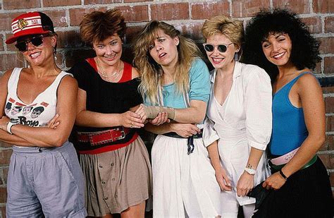 The Go-Gos, (L-R) Belinda Carlisle (lead vocals), Gina Schock (drums), Charlotte Caffey (lead ...