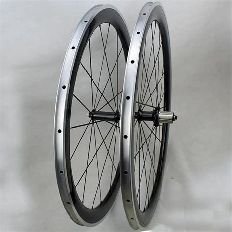 Carbon fiber Road bike wheels with R36 Hub 50mm Clincher 700C Carbon bicycle wheelset with alloy ...