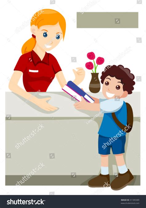 Borrowing Books Library Vector Stock Vector 31185589 - Shutterstock