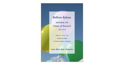 Memorial Balloon Release Invitation | Zazzle.com