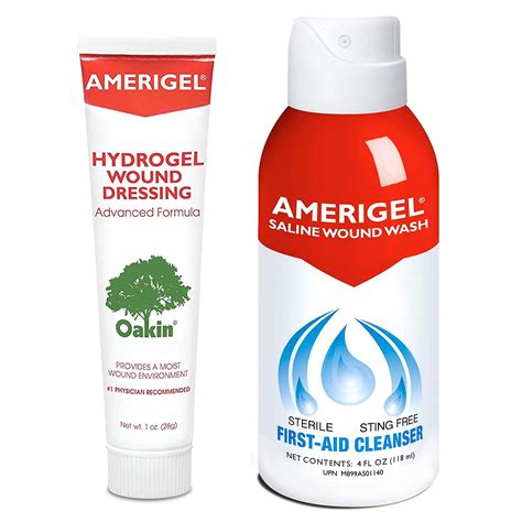 AMERIGEL Wound Care Bundle - Hydrogel Dressing & Saline Wash for ...