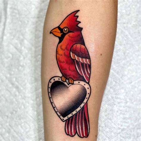 Female Cardinal Bird Tattoo