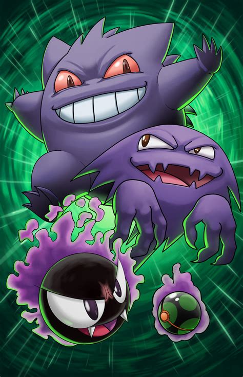 Gastly evolution color by SemajZ on DeviantArt