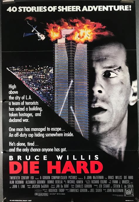 DIE HARD, Original Vintage Bruce Willis Action Movie Poster - Original Vintage Movie Posters