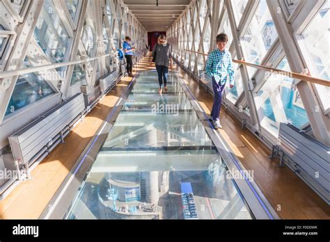 England, London, Tower Bridge, Interior Glass Walkway Stock Photo - Alamy