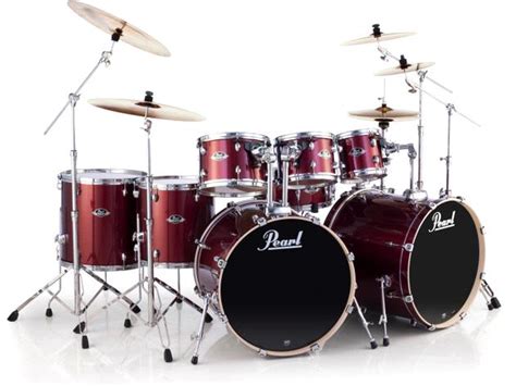 Pearl Export EXX728DB/C 8-piece Double Bass Drum Set with Snare Drum - Burgundy | Sweetwater