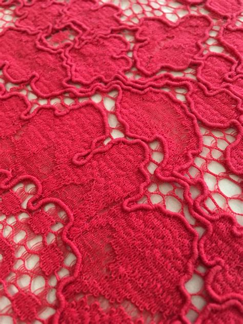 Red lace fabric - Guipure lace - lace fabric from Imperiallace.com