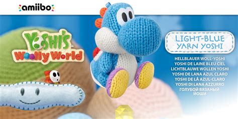 Light-Blue Yarn Yoshi | amiibo | Yoshi's Woolly World Collection | Nintendo