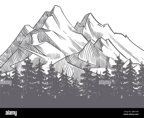 Mountain Landscape Drawing High Resolution Stock Photography and Images - Alamy