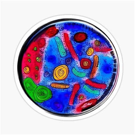 "Colorful Petri Dish Bacteria Plate - Petridish Drawing" Sticker for ...