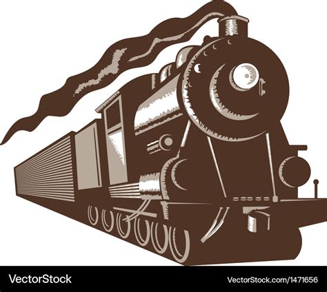 Vintage steam train locomotive Royalty Free Vector Image