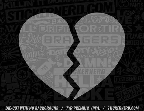 Broken Heart Sticker - VINYL WINDOW DECAL - CAR STICKERS - JDM DECALS – StickerNerd.com